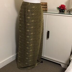 Maxi Skirt in Olive Patterned Jacquard